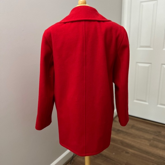 Vintage Talbots Red Pea Coat Sz 10 - Picture 4 of 10